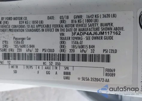 2018 Ford Fiesta S from USA, damaged, VIN 3FADP4AJ6JM117162